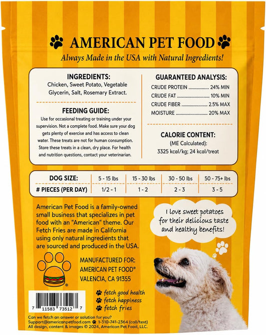 Chicken and Sweet Potato Dog Treats, Soft Chicken Jerky for Small and Large Breeds, Naturally Healthy, Made in The USA (5 oz)